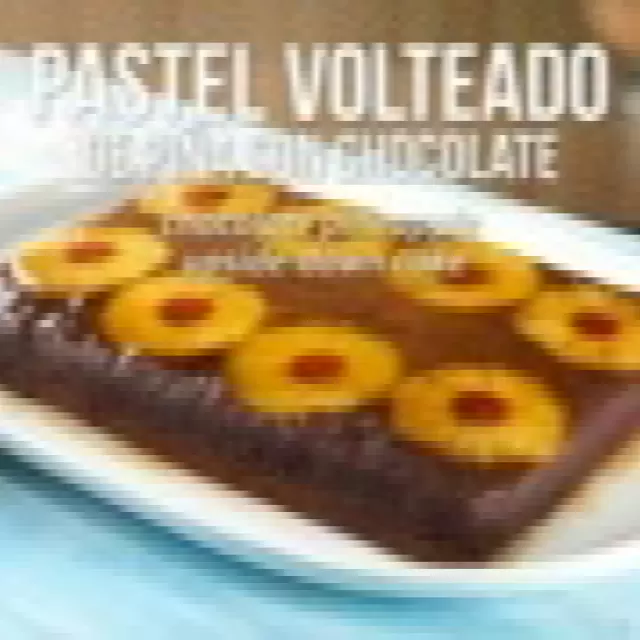 Pastel de piña volteado de chocolate 1024