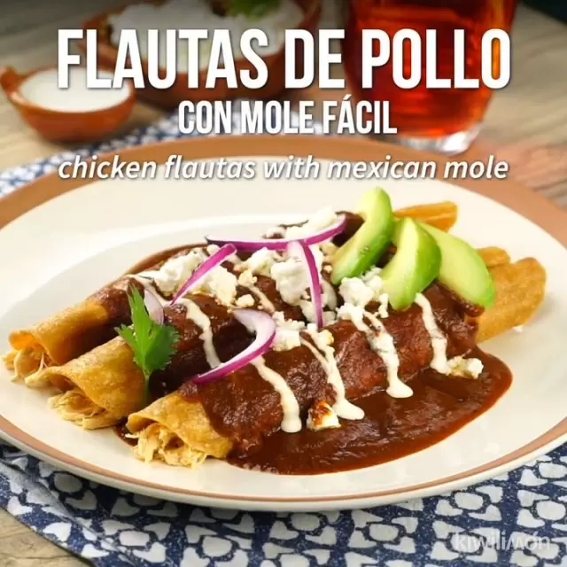 Flautas de pollo con mole fácil 1240