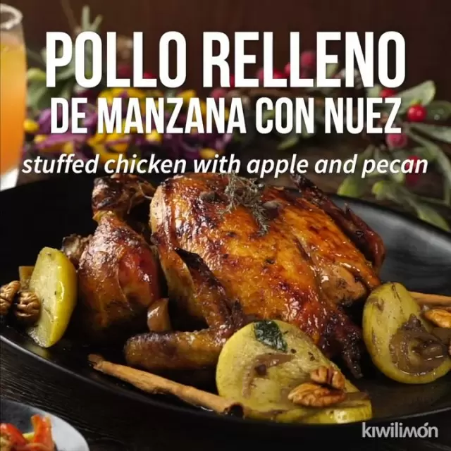 Pollo relleno de manzana con nuez 1298