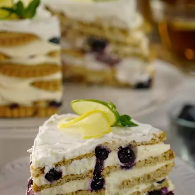 Blueberry Lime Icebox Cake