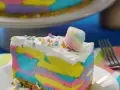 No-Bake Rainbow Cheesecake 