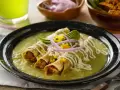 Cochinita Pibil Tacos Dorados in Green Salsa