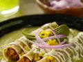 Cochinita Pibil Tacos Dorados in Green Salsa