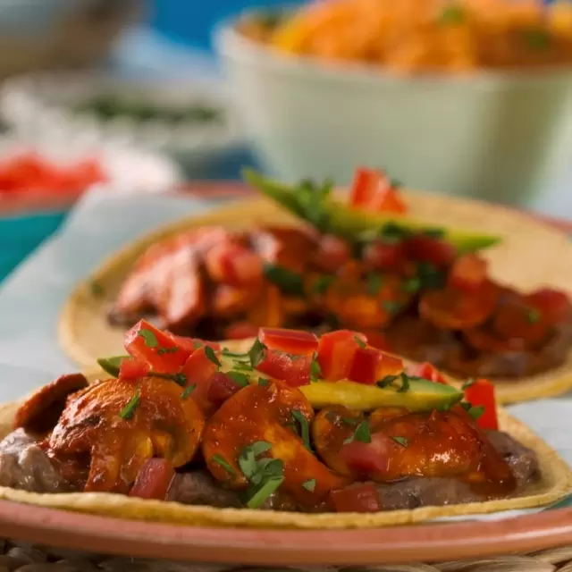 Vegan Mushroom Tacos in Adobo Sauce