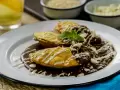 Deep-Fried Plantain Quesadillas with Mole
