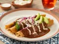 Easy Chicken Flautas with Mole